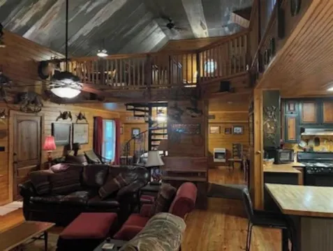 Cabin in the woods overlooking Grenada lake.