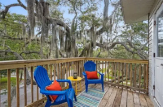 Colorful, waterside home