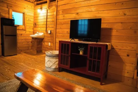 Charming cabin with loft, porch swing, AC, and WiFi on 295-acre peaceful retreat