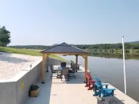 Open modern concept home with large backyard on Lake LBJ with Private Casita!