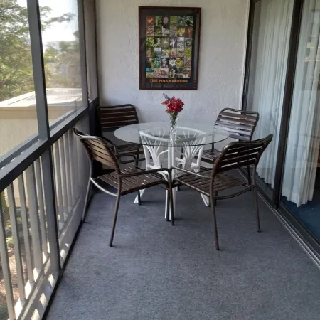Near beach, view tropical plantings from 4th floor privacy, + pickleball courts!