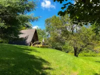 Charming A-Frame Cabin with Swimmable Pond - Cozy Nature Retreat Hotels in Middletown