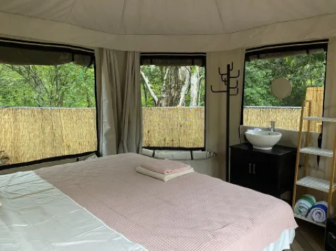 Safari tent on the beach. Near Manuel Antonio, nature, beach and plunge pool