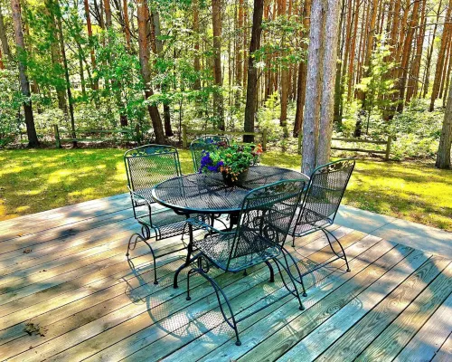 10 acres of woodland PRIVACY:  charming 3-bedroom home by Manistee w/ WiFi, AC Hotels in Filer Charter Township