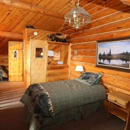 Unique Alaskan Log Home in Trees & Wild Flowers on 14-Acre Private Homestead.