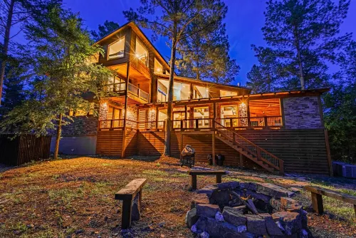 Ultimate Group Getaway: Modern Cabin w/ Hot Tub, Foosball, Playset & Arcade - 5-Star