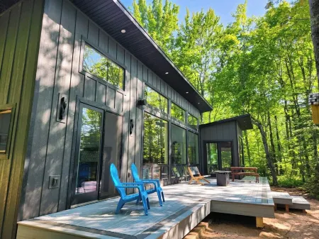 Lake Superior Beach with Porcupine Mountain Views