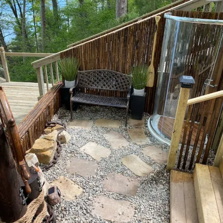 House is located on Lake Huron with a private beach
