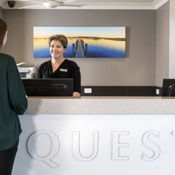 Reception area at Bunbury accommodation in Western Australia