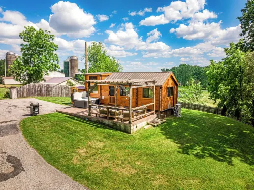 Charming 2-bedroom tiny cabin hot tub camp fire - Chalets