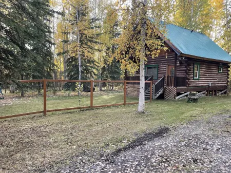 Cozy Alaskan themed cabin suitable for families or couples! King size bed, w/d