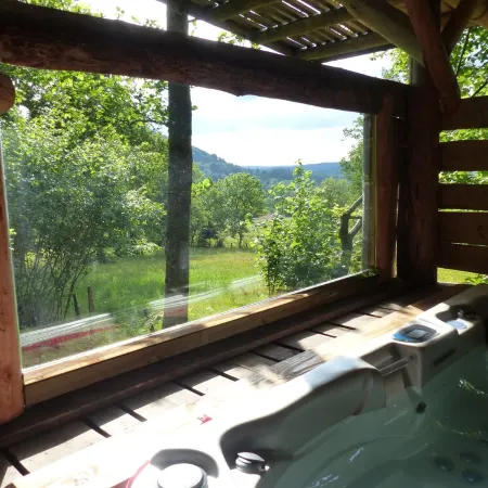 Unusual, secluded log cabin in the Vosges with luxury spa