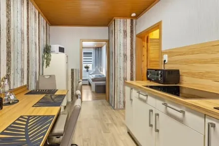 Modern vacation apartment with covered terrace