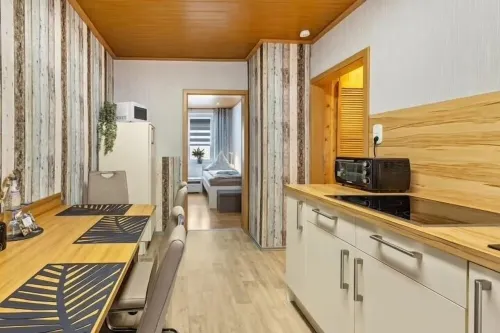 Modern vacation apartment with covered terrace