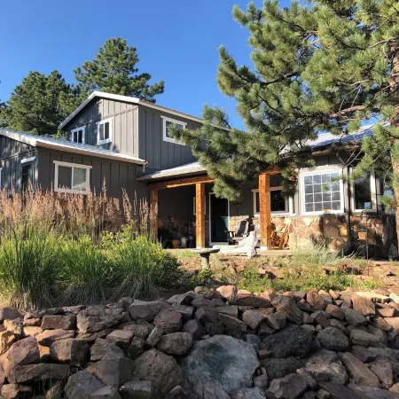 Mountain house overlooking Bear Basin Valley and the Sangre de Cristo Range.