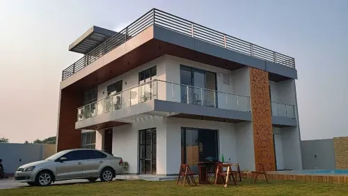 Nature Villa With Grand Pool with four double bed rooms.