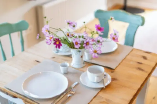 The Möwennest in a quiet location just before the dike, with terrace and beach chair.