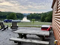 Cabin w/ Views of the Foothills of the Mountains on Lake; Near Waterfalls.