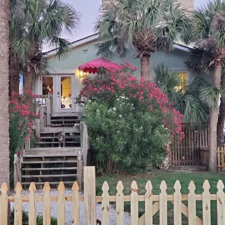 Beach is 50 steps away and you have PRIVATE beach access and wonderful views