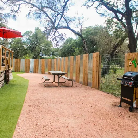 Texas Hill Country views at The Oval House on the Owl Spring Ranch near Boerne