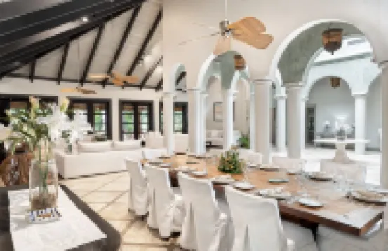 Walk to the beach from Tropical luxury Villa.