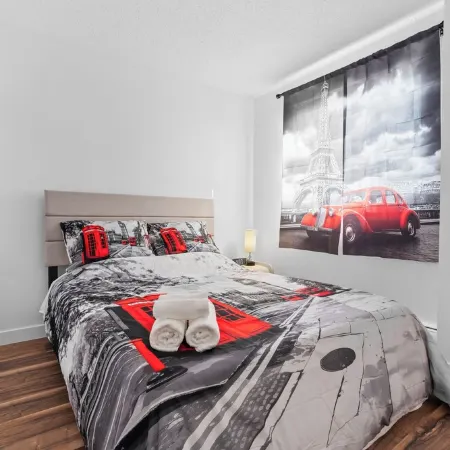 Pool/Patio/ & Private Balcony in Downtown Edmonton, Private Parisian Condo