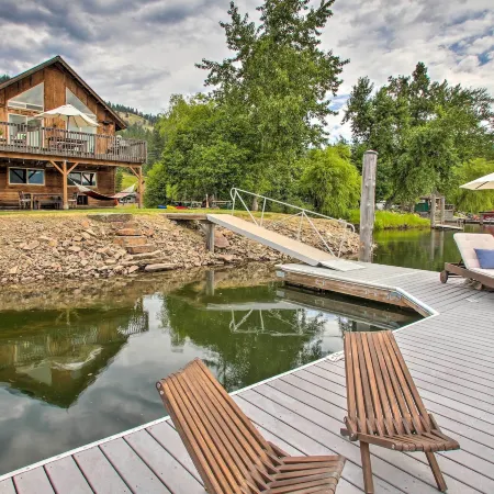 Waterfront Cabin w/ 2 Boat Docks & Mtn Views!