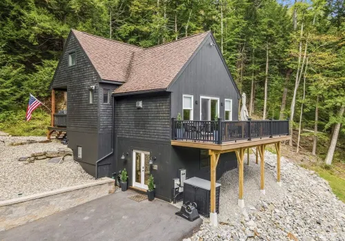 Modern family-friendly home with private beach access on Newfound Lake
