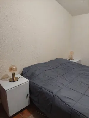 Typical village house with fireplace