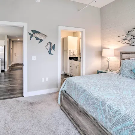 Luxe Manistee Condo w/ Balcony & River Views!
