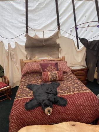 Morels on the Wabash offers Clamping in a Authentic 20 ft Tee Pee - 30x30 deck .