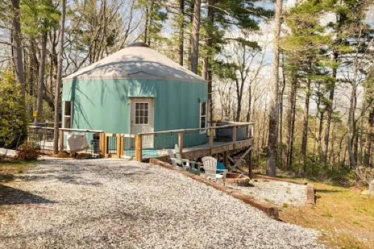 Soak in the Hot Tub & View the Stars Starlight Yurt"