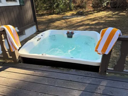 3 bedroom cabin in Chestertown with hot tub, fireplace, fire pit, wifi, and more