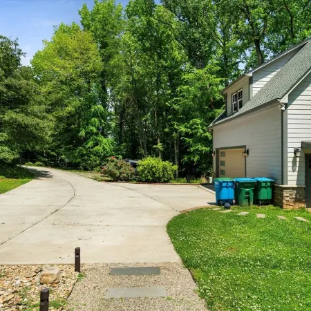 Studio above a detached garage away from main house on a private lot.
