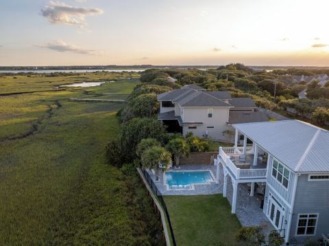 Marsh front pool home with ocean, river and historical downtown views