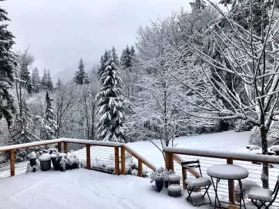 Peaceful Oasis In The Woods. Private deck and entrance.