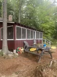 Charming Waterfront Cabin with Mountain View and Private Beach Access!