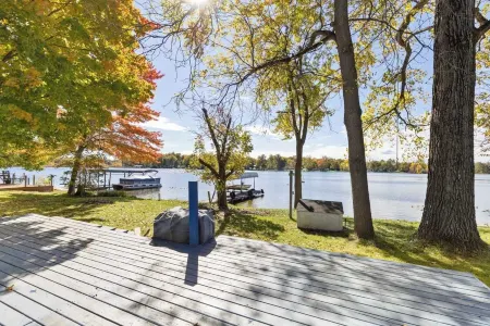 Lakefront Home with Dock, Firepit & Private Deck