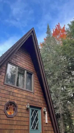 Lakefront A-Frame Cabin located in the Adirondacks