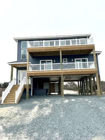Steps from the Water! Beautiful New Home in the Heart of 4X4 Wild Horse Carova