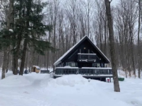 Serene chalet with fire pit, hot tub and barrel sauna in Shanty Creek