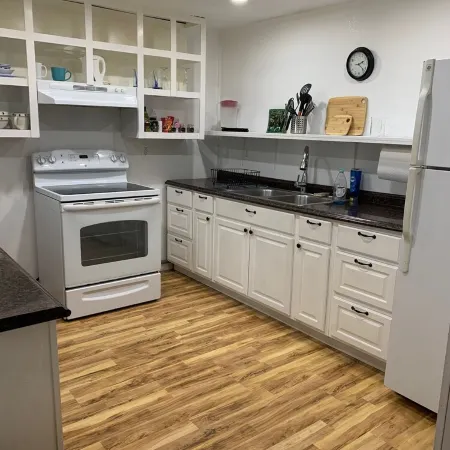 Walk to see salmon in Bear Creek. The entire bottom floor is your apartment.