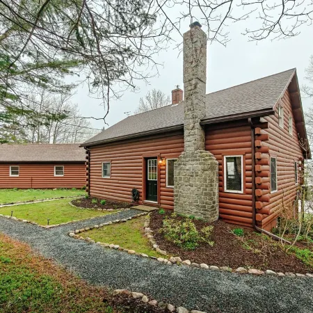 NEW!  3 Acre Log Cabin w/ Bay Views, Firepit & Grill Near Acadia