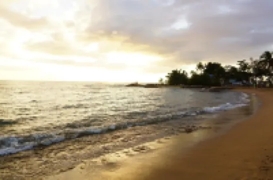 Beachfront in gated community with patio,  balcony, pool, close to all in Rincón