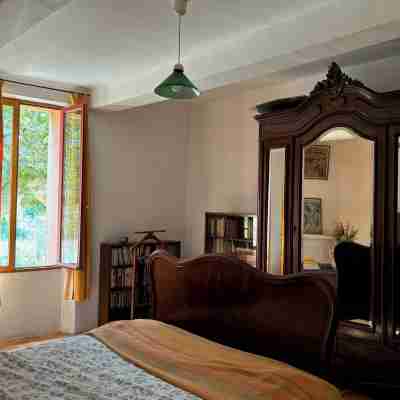 Provençal farm among olive trees; view of the hill from a large shaded terrace Rooms