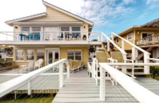 Spacious Beachfront Home w/Deck, Balcony, Central A/C, Washer/Dryer, and WiFi