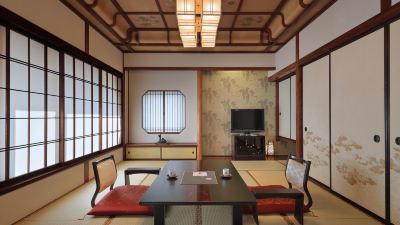 【漆宝閣】寄木細工の和室（10畳＋ダイニングエリア）「津軽」[喫煙] 熱海温泉　さくらや旅館の写真