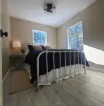 Lakefront Cottage with sauna and private dock.