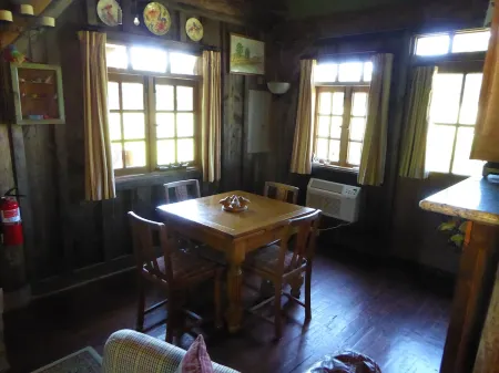 A rustic stone cottage on an estate close to the Texas State Railroad.