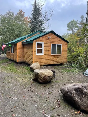 Snowmobilers private cabin, on the trails